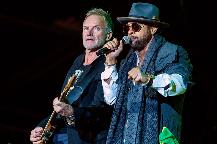 Sting and Shaggy on stage