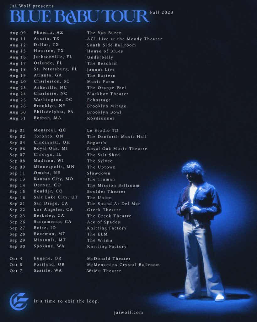 Jai Wolf - Blue Babu Tour - Sep 7, 2023, Chicago